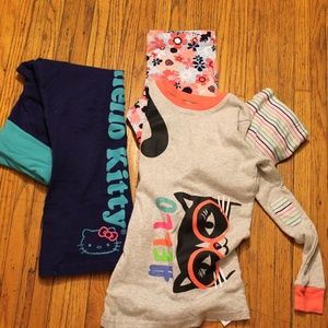 girls pajama bundle, hello kitty yoga pants